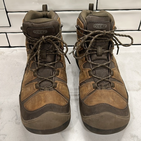 Keen Men\'s Circadia Mid Waterproof Hiking Boot Bison Brindle Size 14 Wide